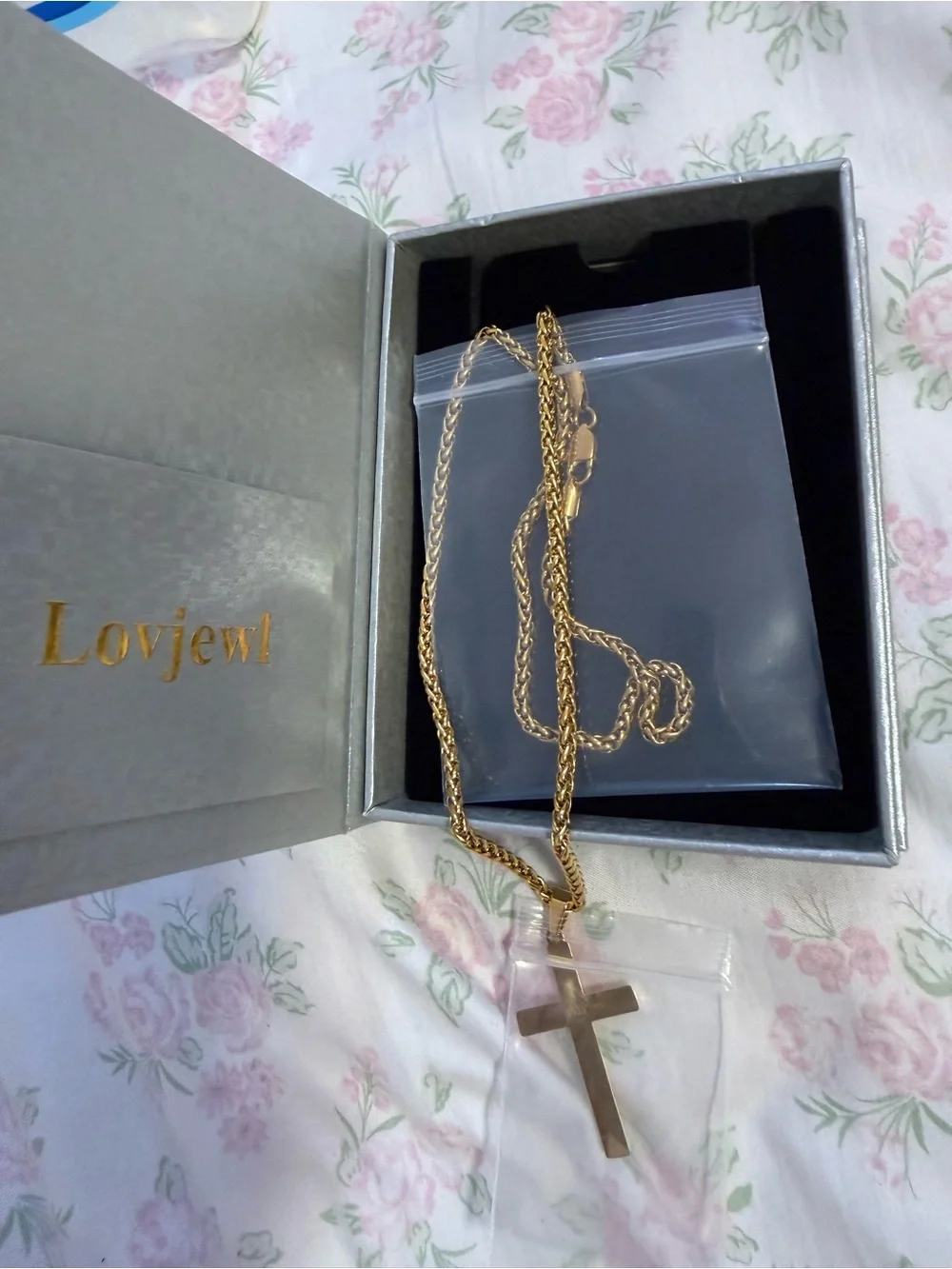 Gold Cross Pendant Necklace for Men - Classic Religious Jewelry